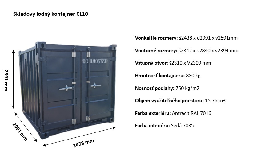 skladovy lodny kontajner CL10
